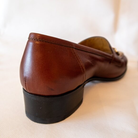 Gucci Leather & GG Logo Canvas Heeled 100 Loafers (IT/EU 38, US 7.5 - 8) - Picture 12 of 16